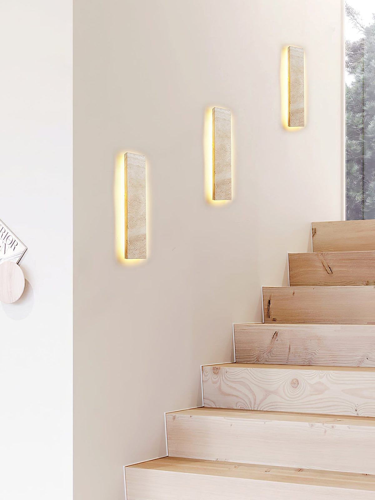 Tavoelia Slim Rectangle Travertine Linear Wandleuchte