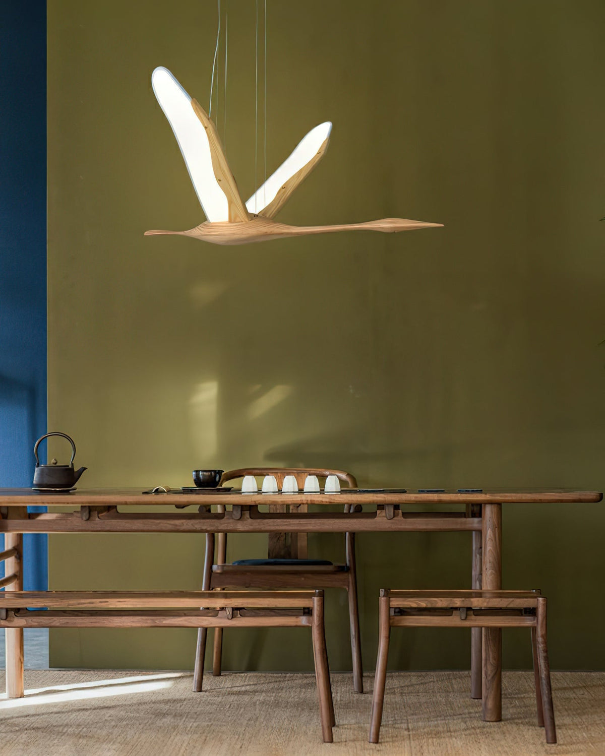 Syloine moderne Pendelleuchte aus Holz