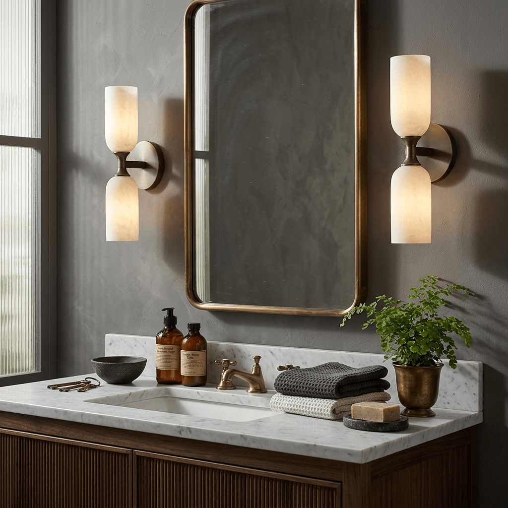 Sabriel Solmira Twin Alabaster Wandleuchte