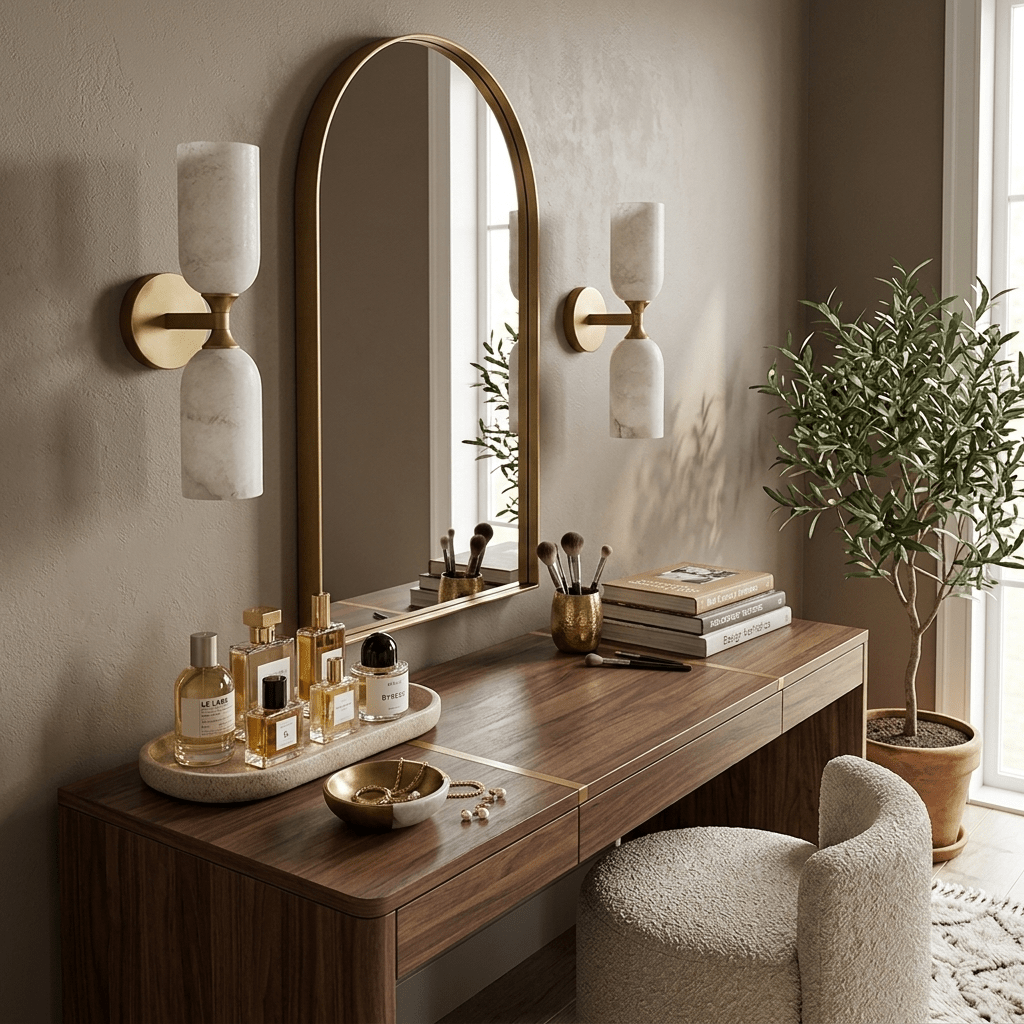 Sabriel Solmira Twin Alabaster Wandleuchte