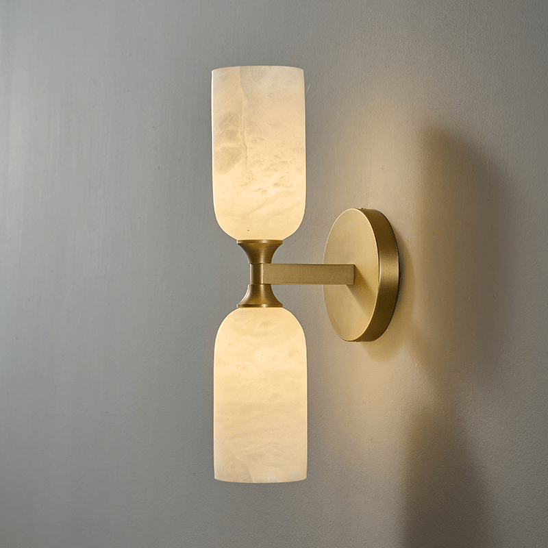 Sabriel Solmira Twin Alabaster Wandleuchte