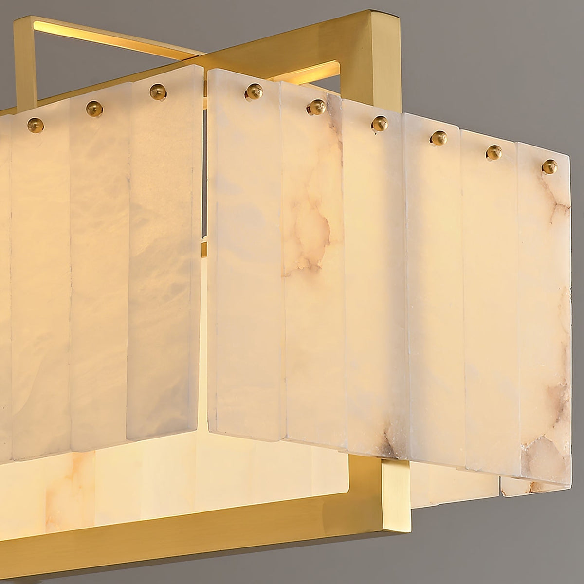Nivivenne rechteckige Pendelleuchte aus Alabaster