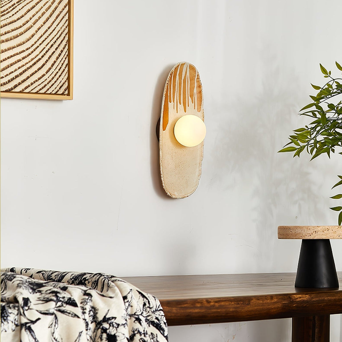 Marisella Rustic Marmor-Wandleuchte in Terra Beige