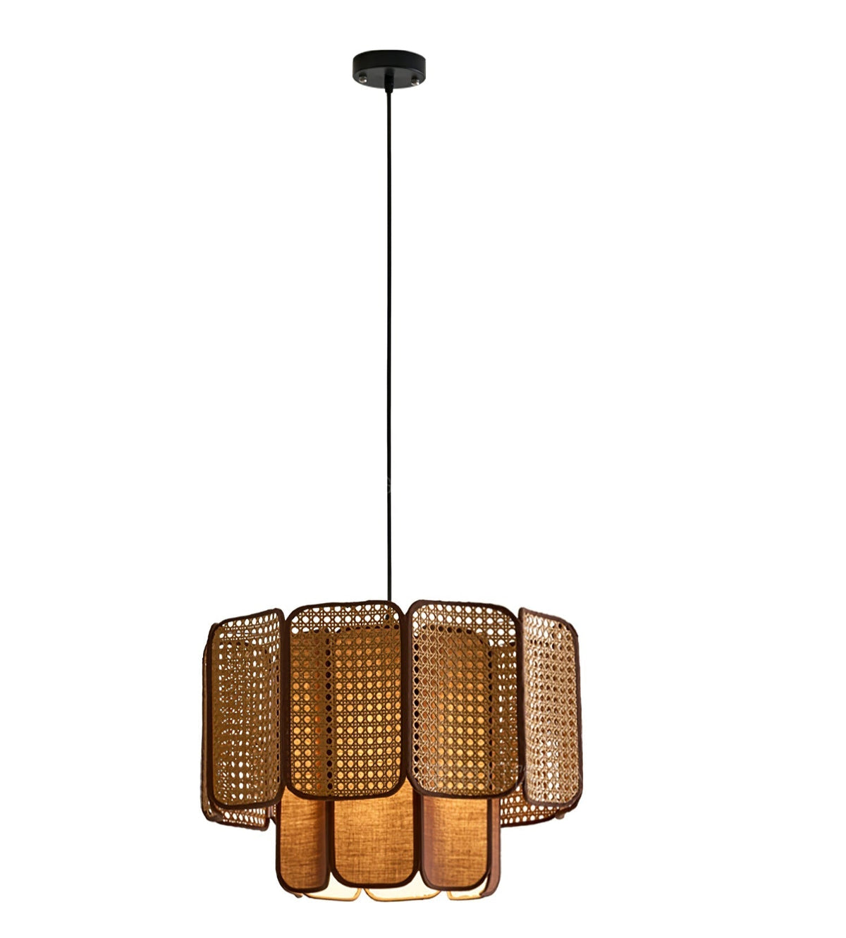Cane Vintage-Stoff-Pendelleuchte