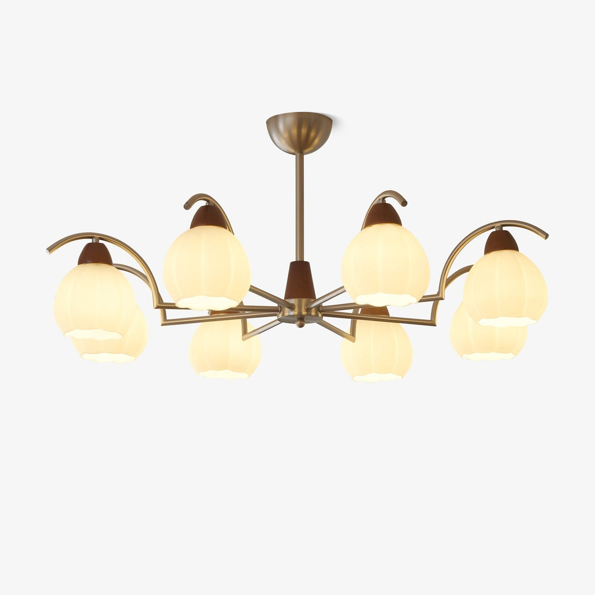 Ilaeiel Kronleuchter Traditionelle Eleganz Blüte Holz Glas