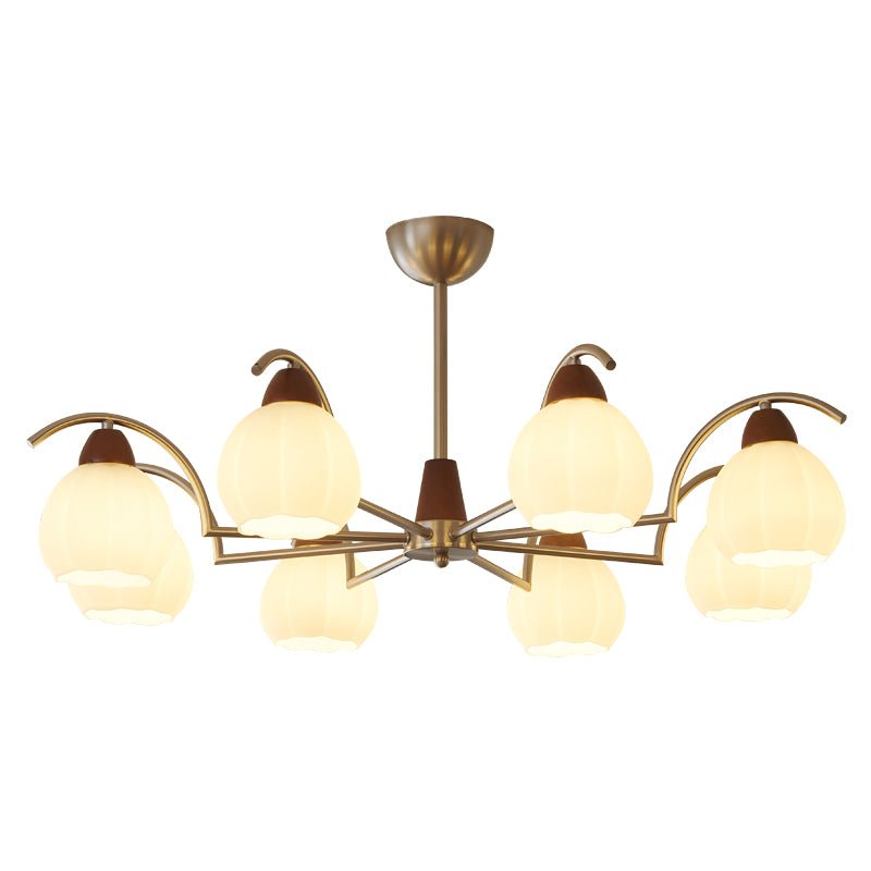 Ilaeiel Kronleuchter Traditionelle Eleganz Blüte Holz Glas