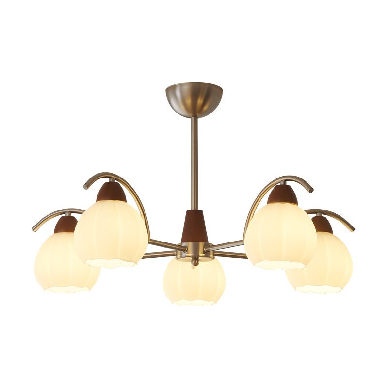 Ilaeiel Kronleuchter Traditionelle Eleganz Blüte Holz Glas