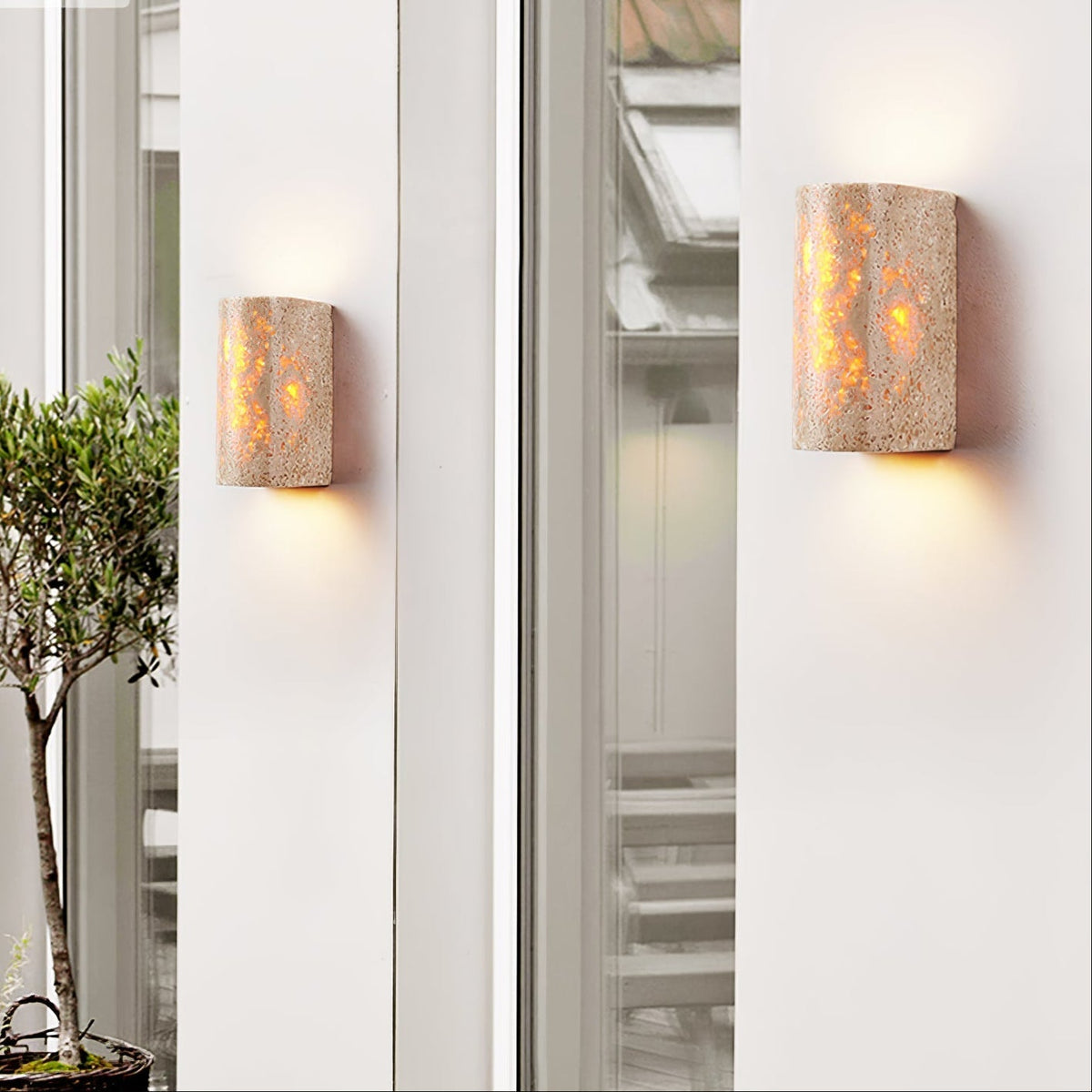 Sysilion Travertine-Wandleuchte