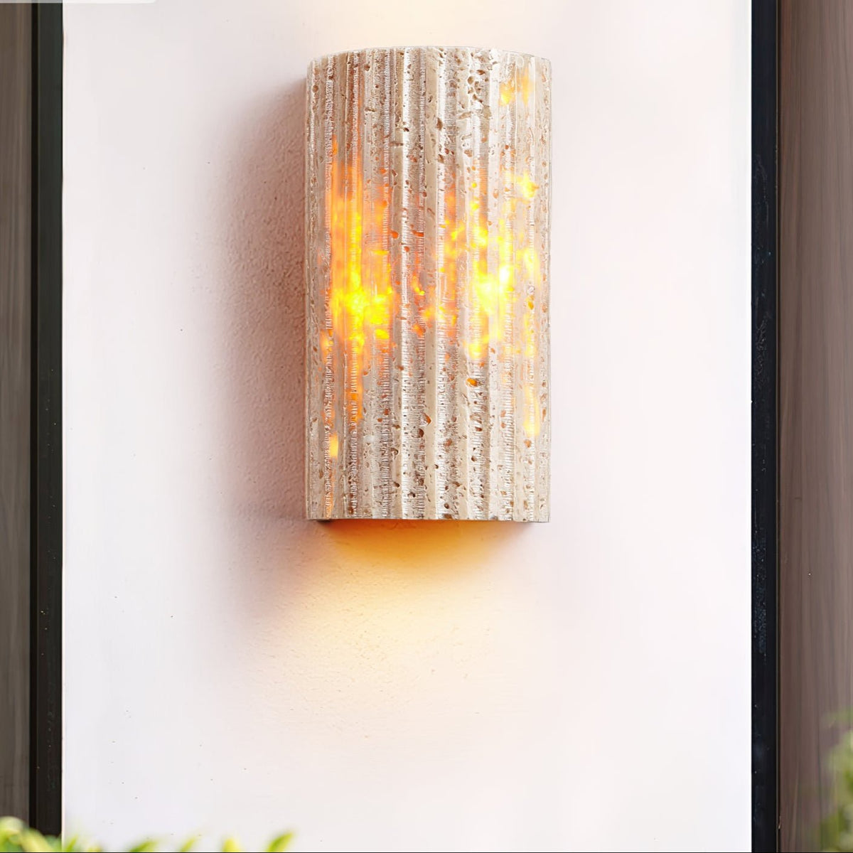 Sysilion Travertine-Wandleuchte