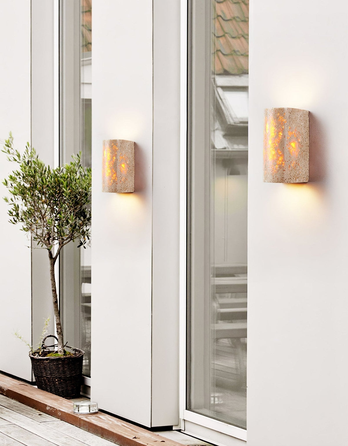 Sysilion Travertine-Wandleuchte