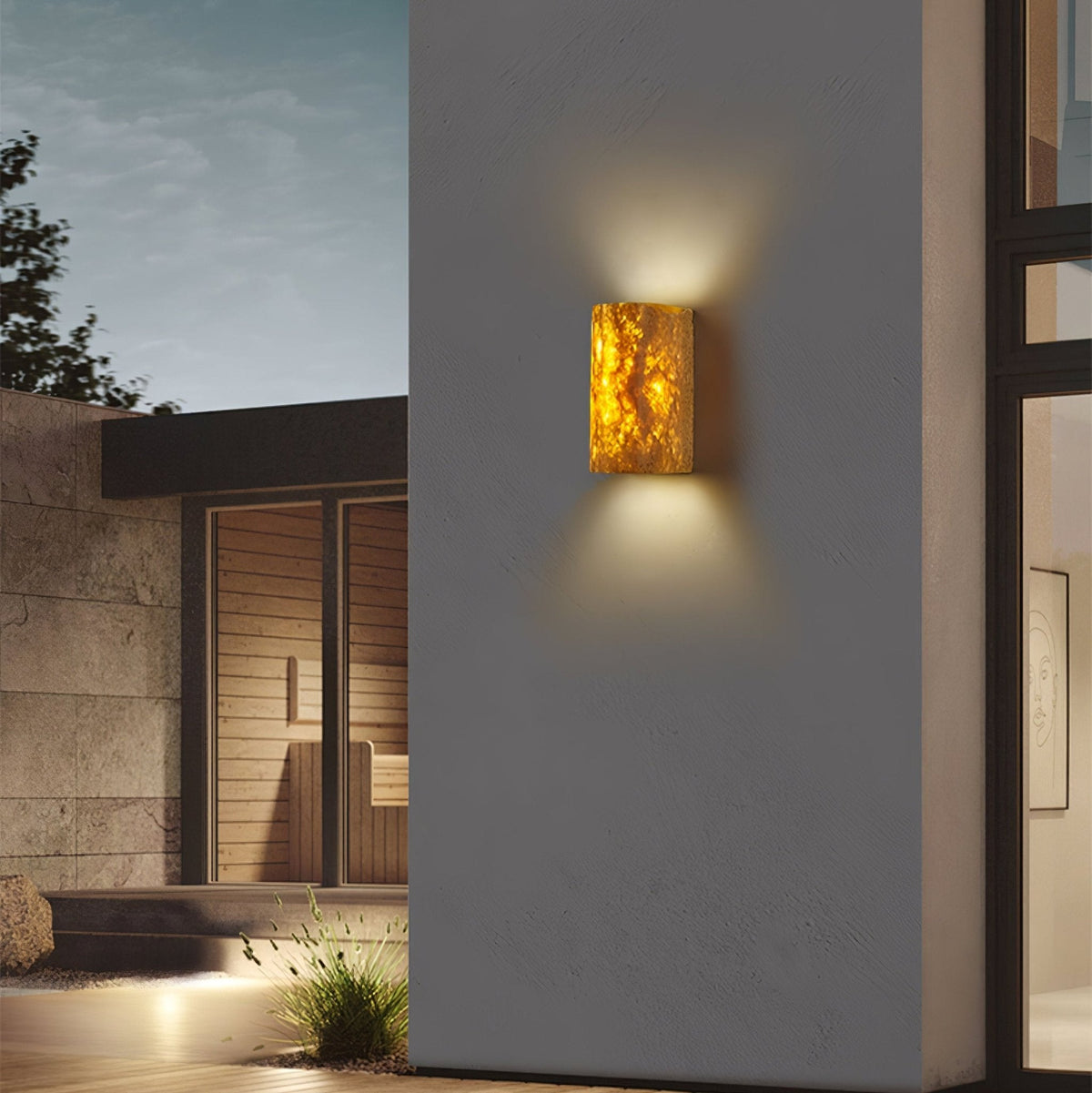 Sysilion Travertine-Wandleuchte