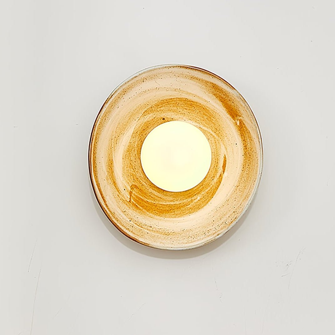 Solune zeitgenössische minimalistische Wandleuchte aus Glas und Holz