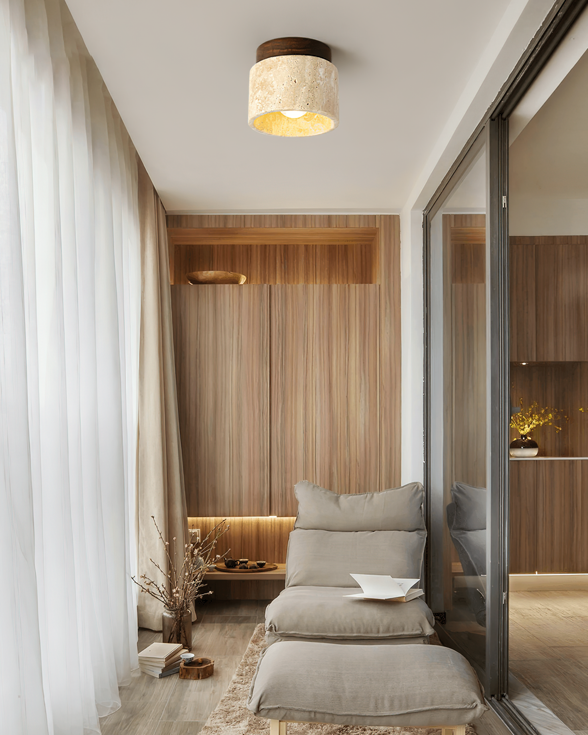 Lysaen Stone Travertine Deckenleuchte