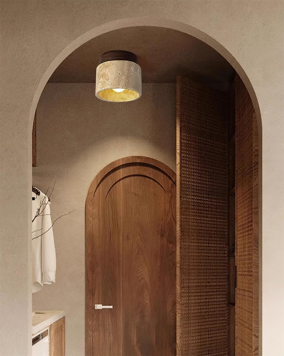 Lysaen Stone Travertine Deckenleuchte