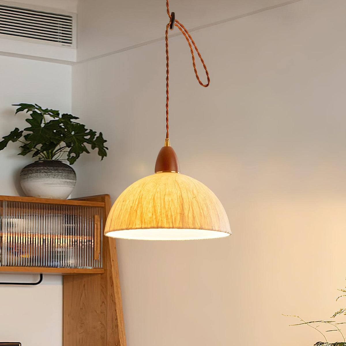 Locan Papier- & Holz-Pendelleuchte