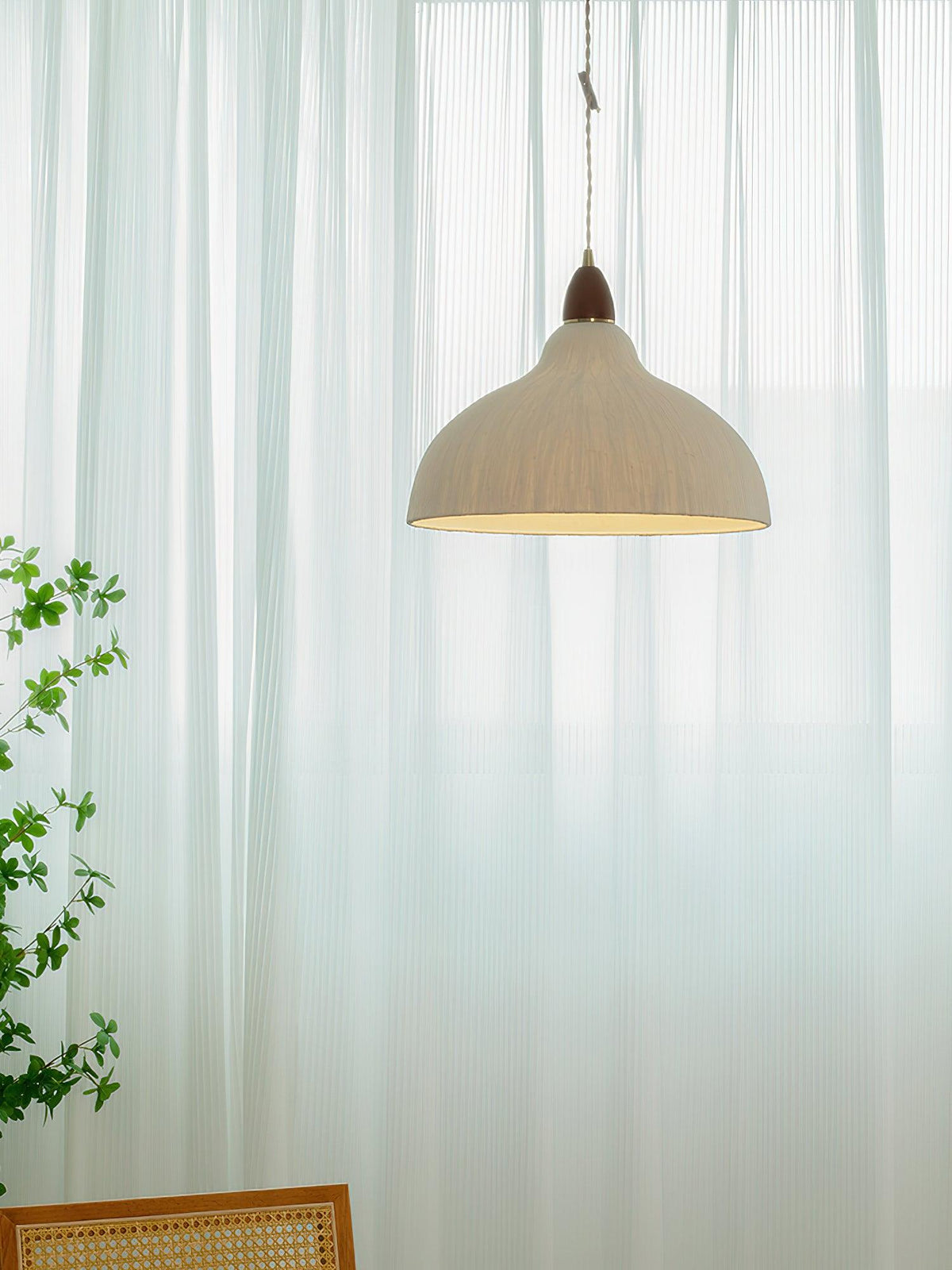 Locan Papier- & Holz-Pendelleuchte