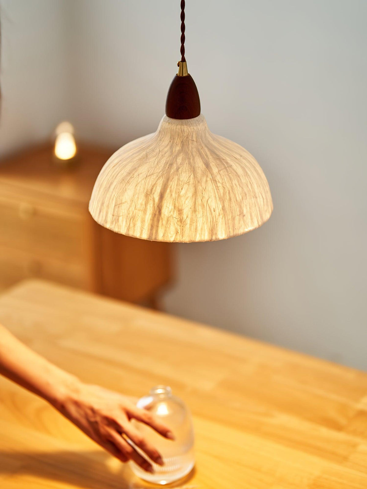 Locan Papier- & Holz-Pendelleuchte