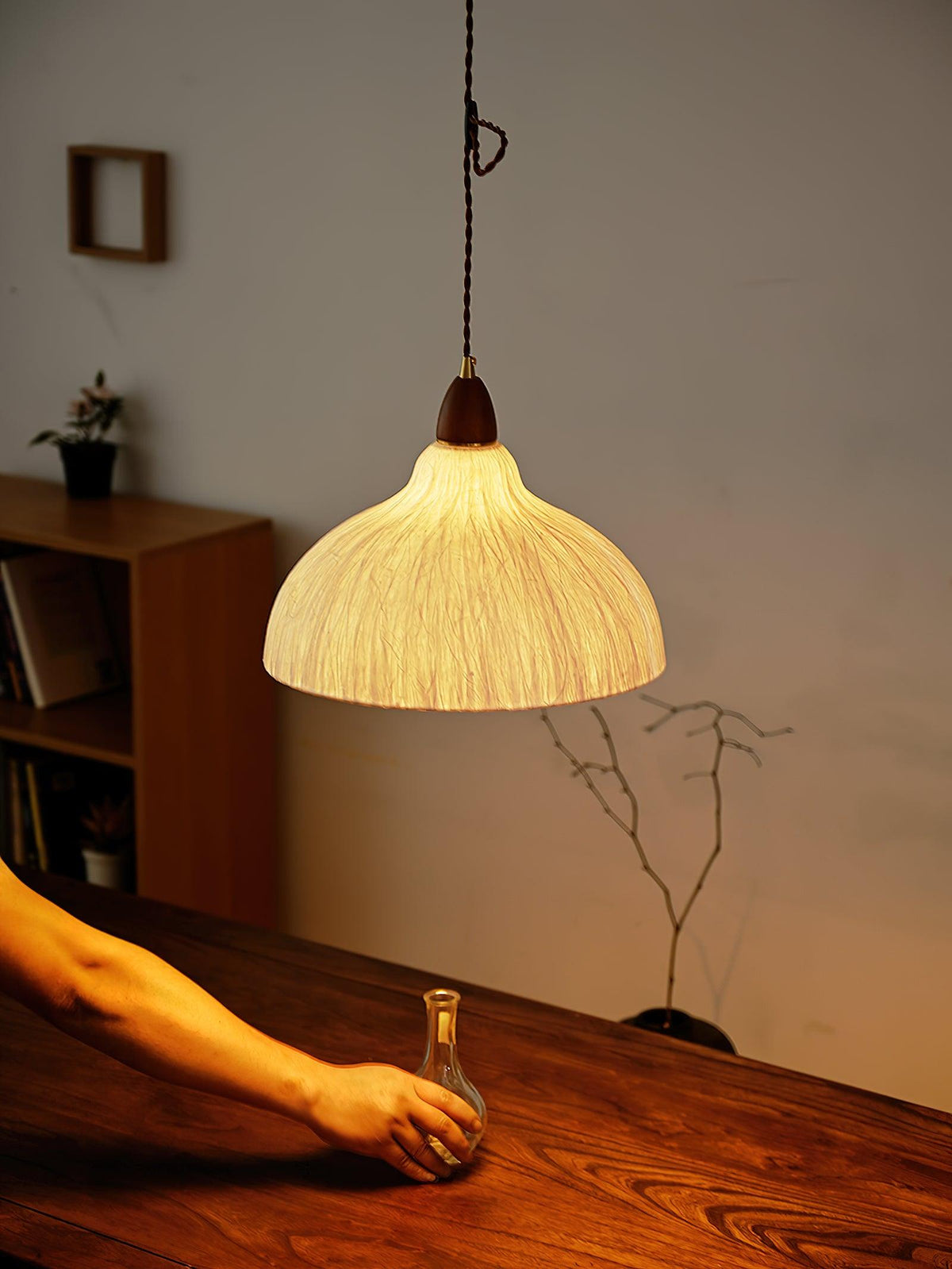 Locan Papier- & Holz-Pendelleuchte