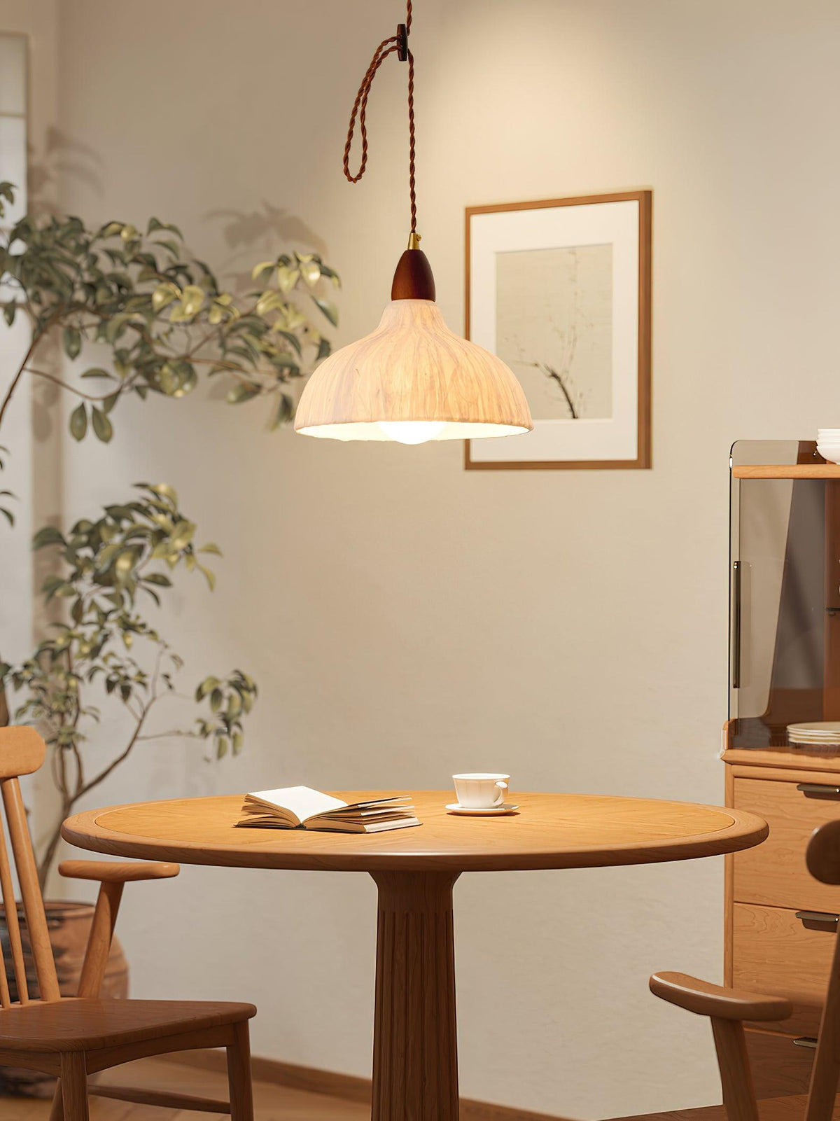 Locan Papier- & Holz-Pendelleuchte
