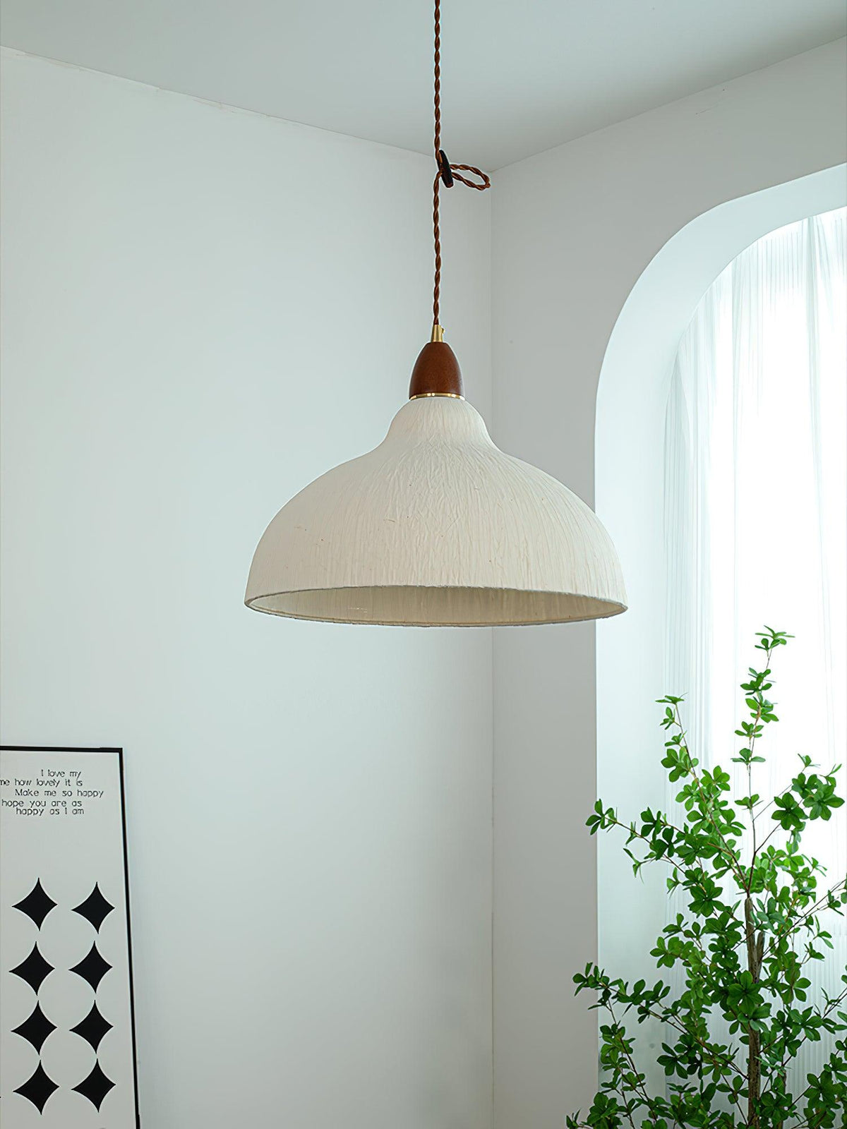 Locan Papier- & Holz-Pendelleuchte