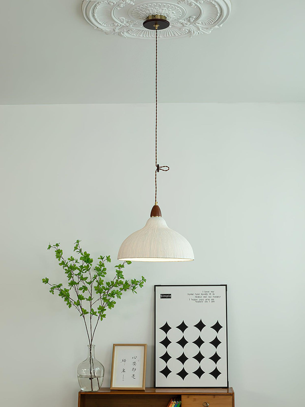 Locan Papier- & Holz-Pendelleuchte