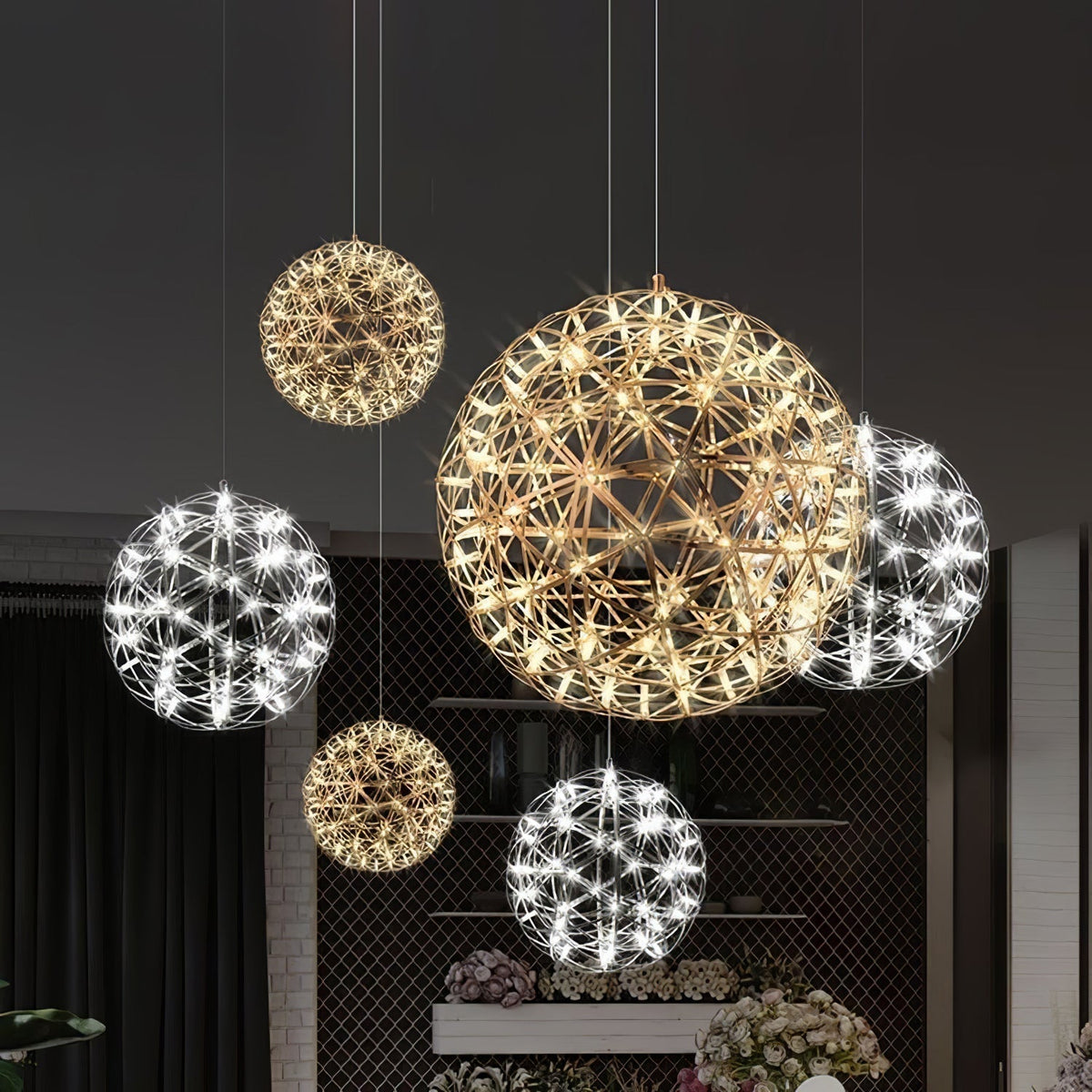 Sylvarin Gold Spark Ball Pendelleuchte
