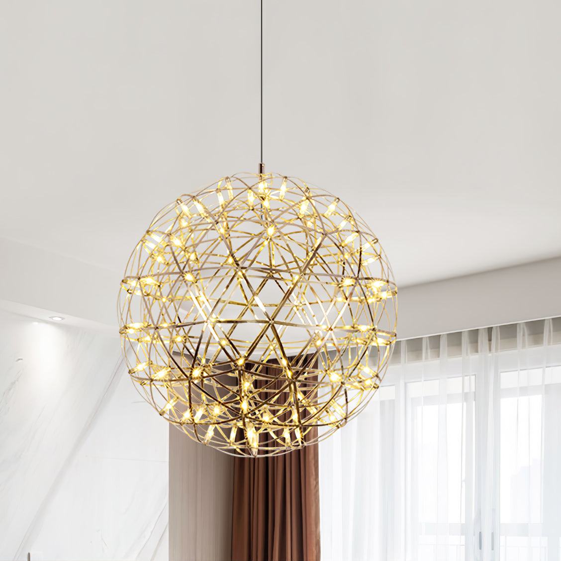 Delcourt Silber Spark Ball Pendelleuchte