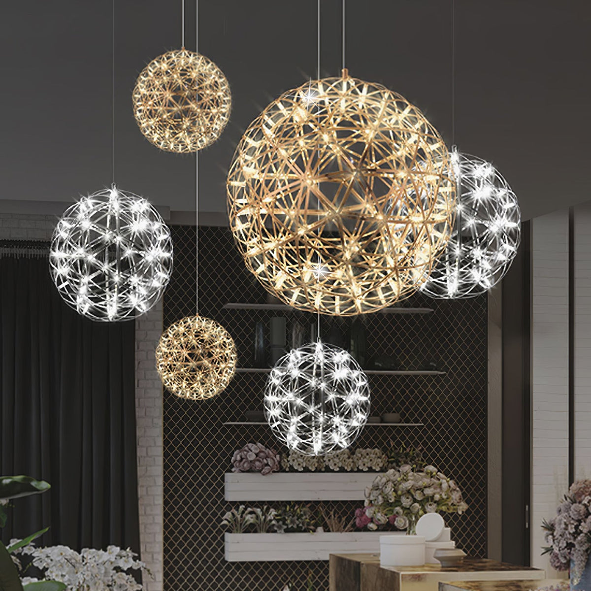 Sylvarin Gold Spark Ball Pendelleuchte