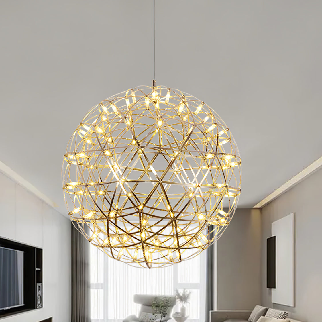 Delcourt Silber Spark Ball Pendelleuchte