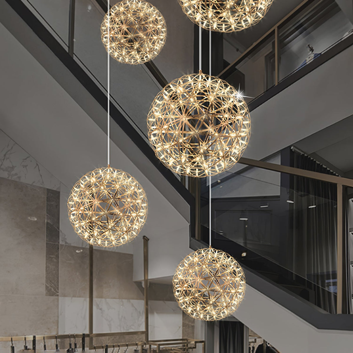 Delcourt Silber Spark Ball Pendelleuchte