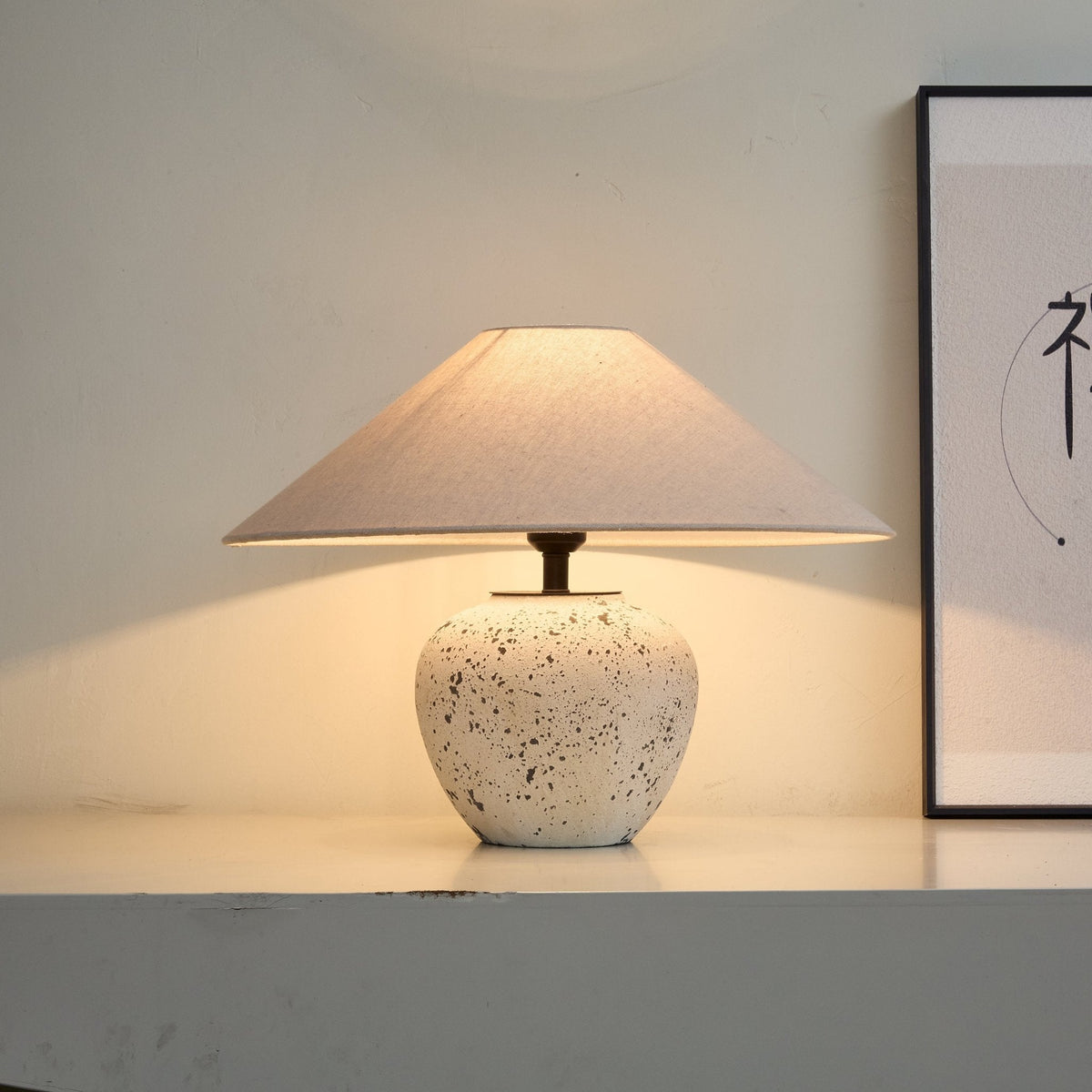 Speckled Keramik-Tischlampe in Jar-Form