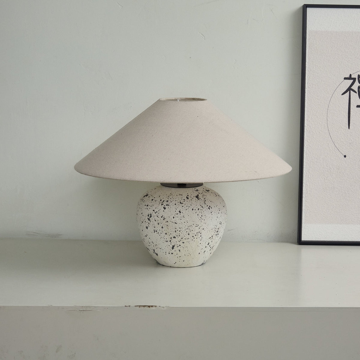 Speckled Keramik-Tischlampe in Jar-Form