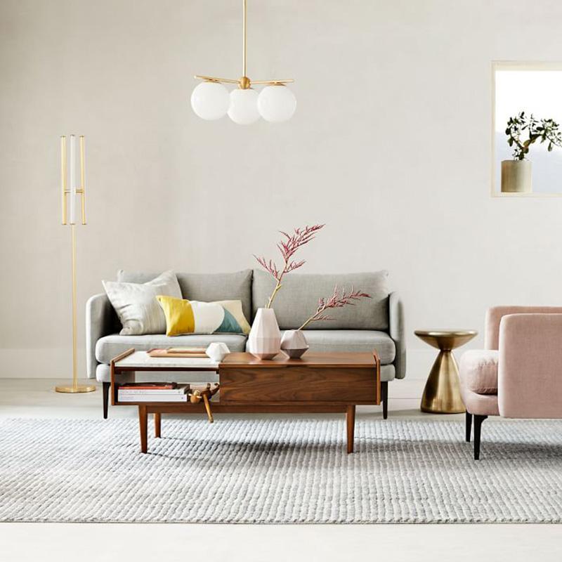 Casoella Kronleuchter Kugel & Stiel modern Gold LED
