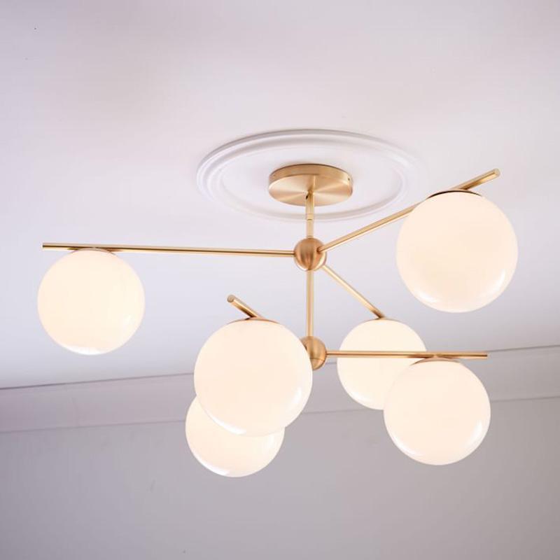 Casoella Kronleuchter Kugel & Stiel modern Gold LED