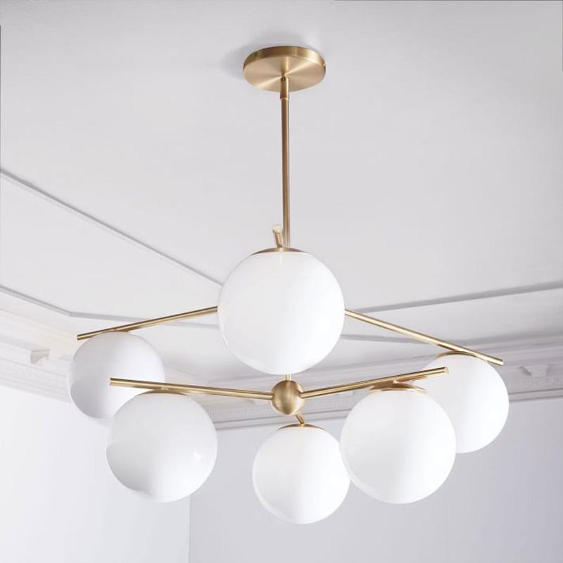 Casoella Kronleuchter Kugel & Stiel modern Gold LED