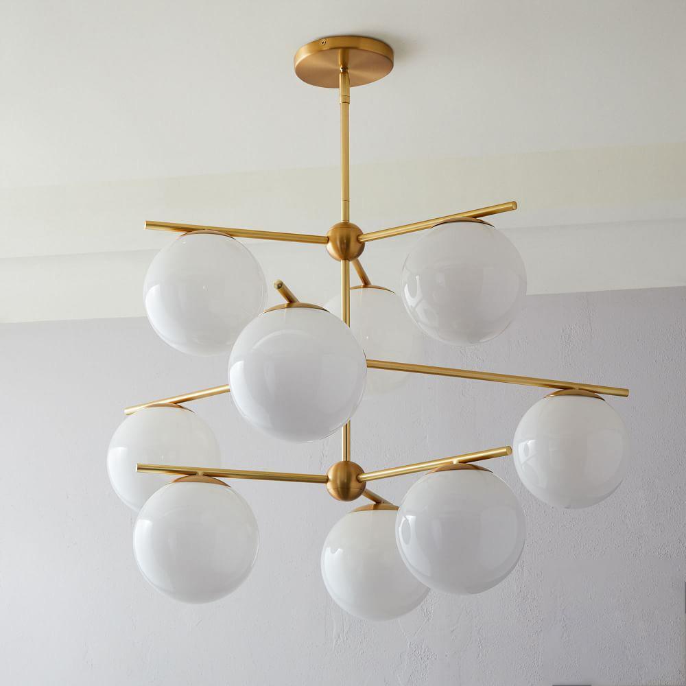 Casoella Kronleuchter Kugel & Stiel modern Gold LED
