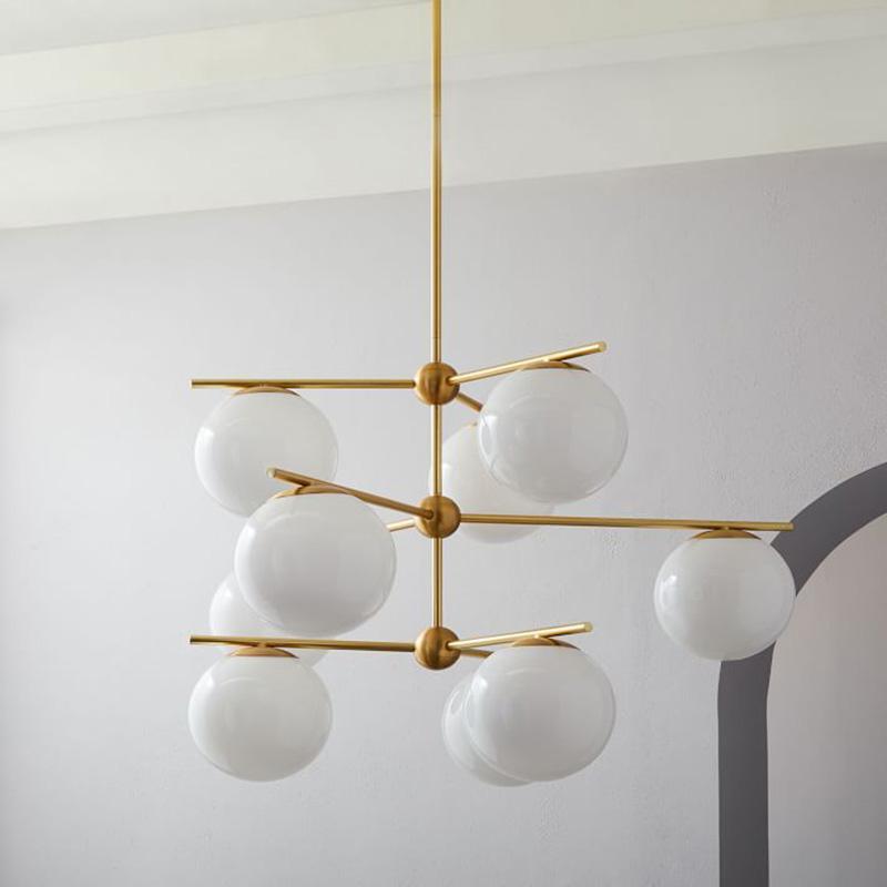 Casoella Kronleuchter Kugel & Stiel modern Gold LED
