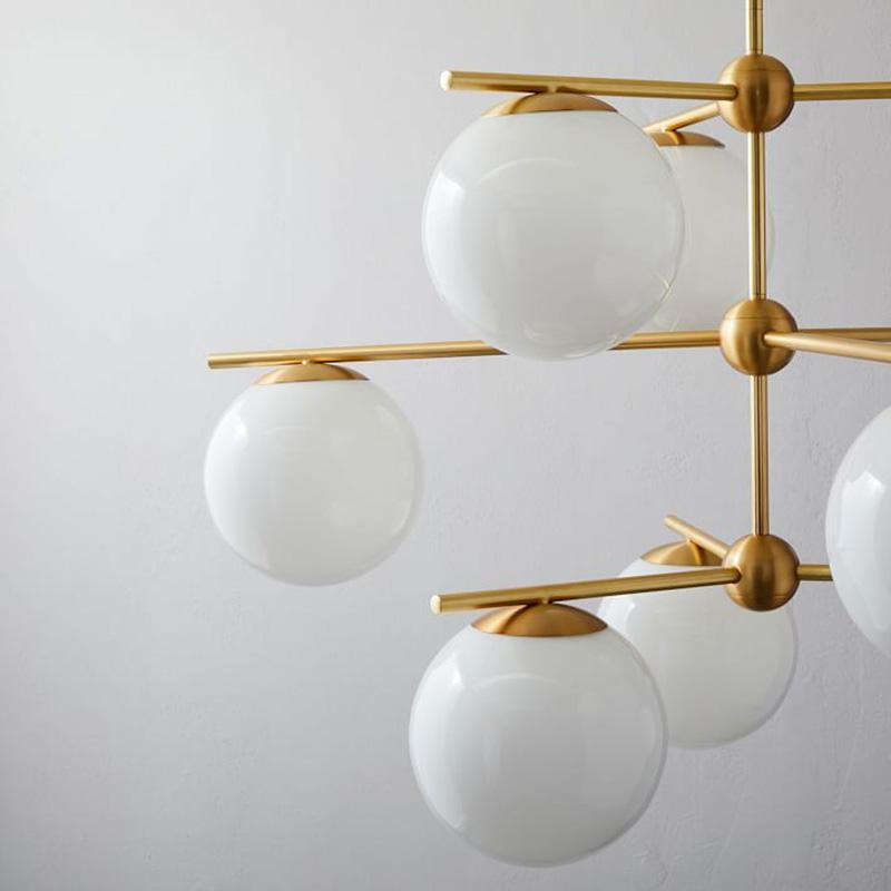 Casoella Kronleuchter Kugel & Stiel modern Gold LED