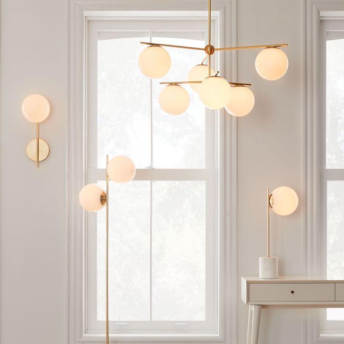 Casoella Kronleuchter Kugel & Stiel modern Gold LED