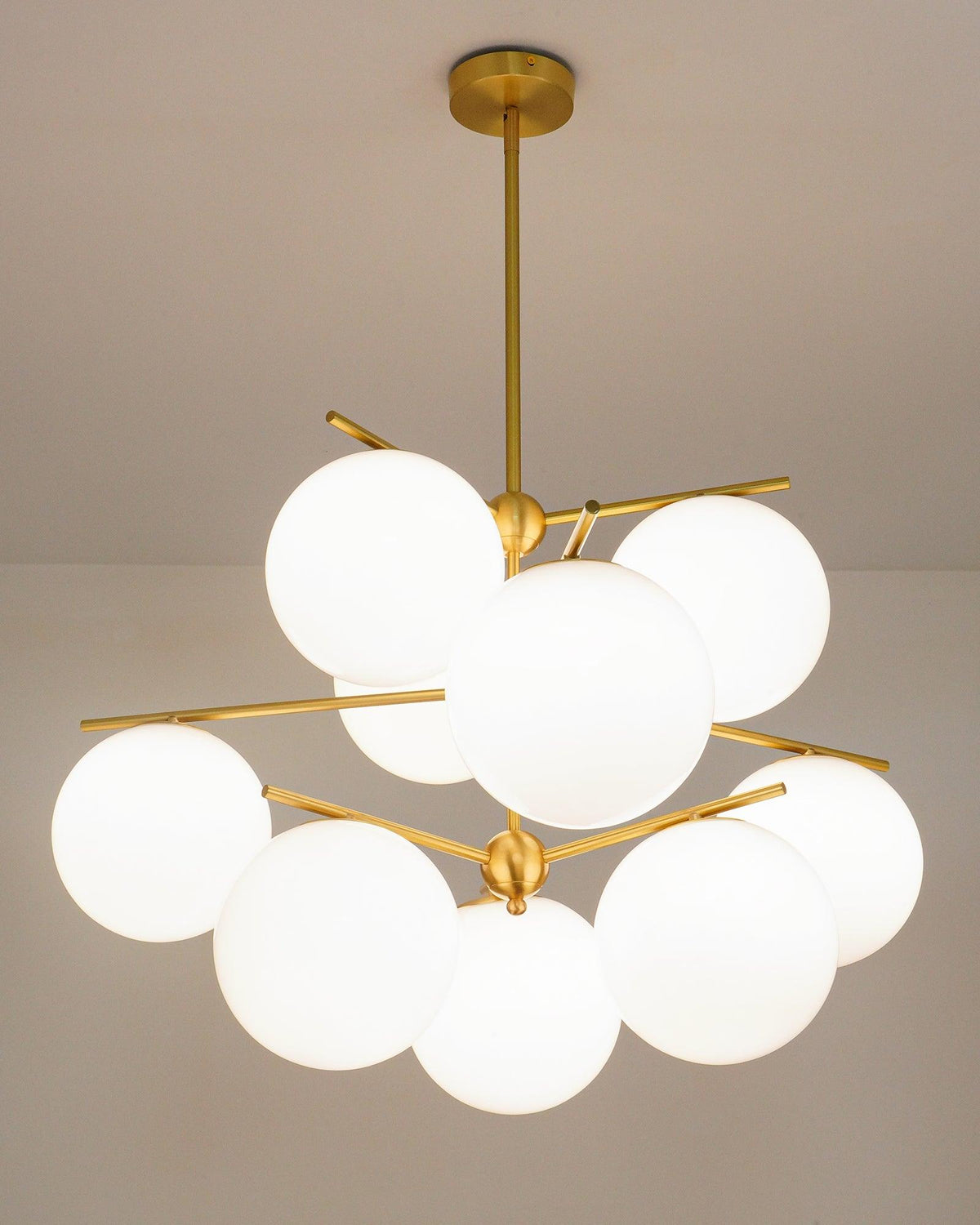 Casoella Kronleuchter Kugel & Stiel modern Gold LED