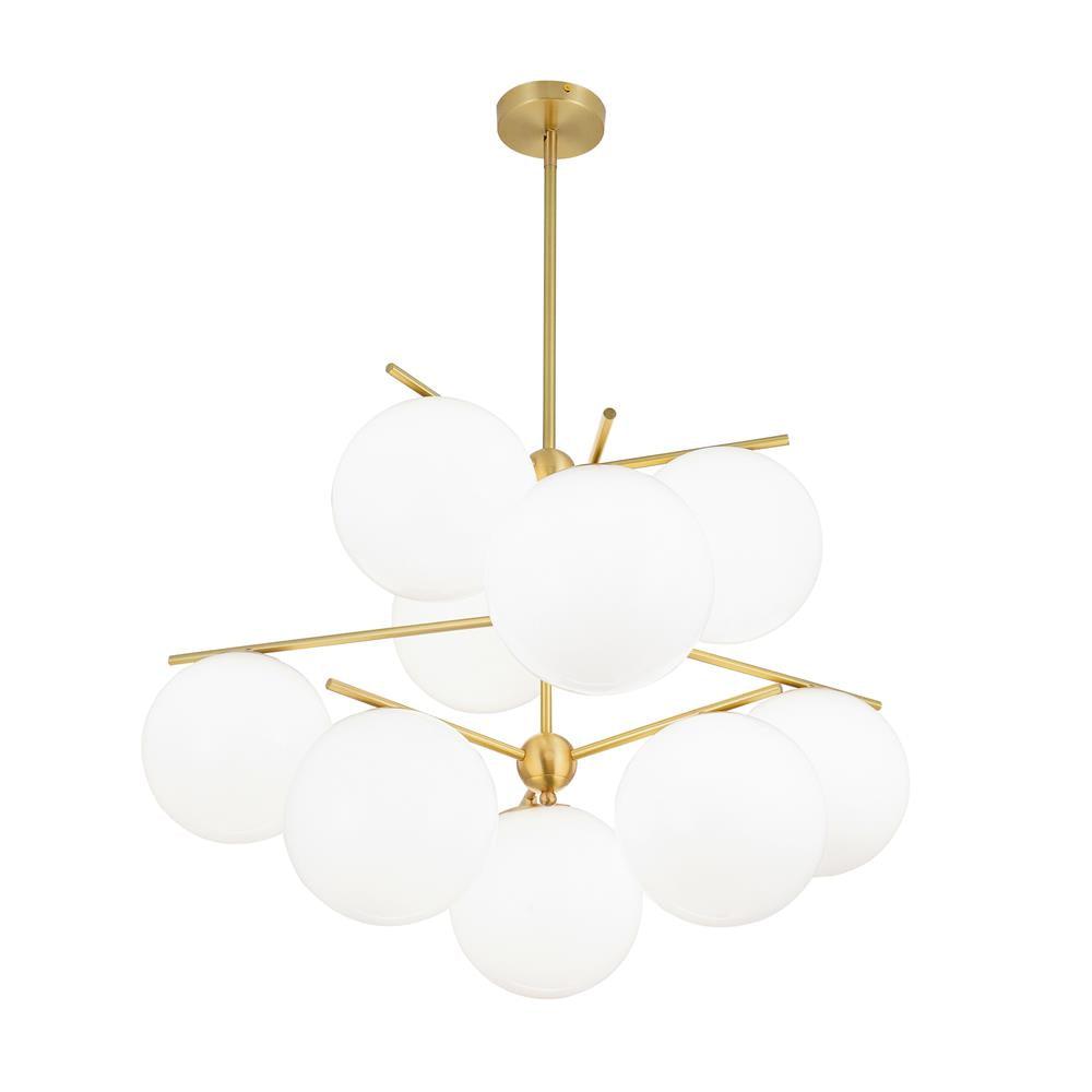 Casoella Kronleuchter Kugel & Stiel modern Gold LED