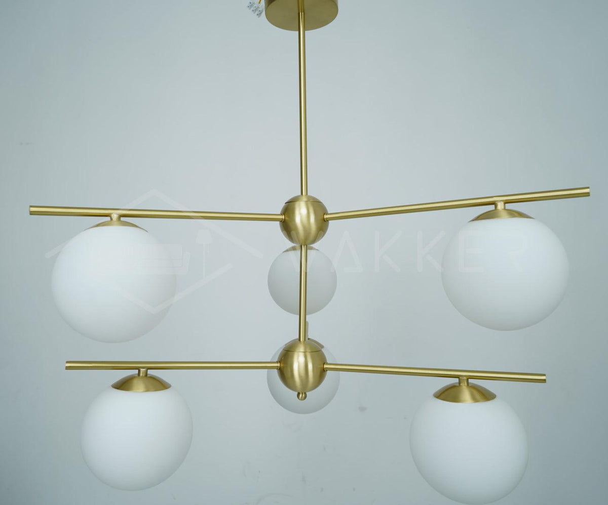 Casoella Kronleuchter Kugel & Stiel modern Gold LED