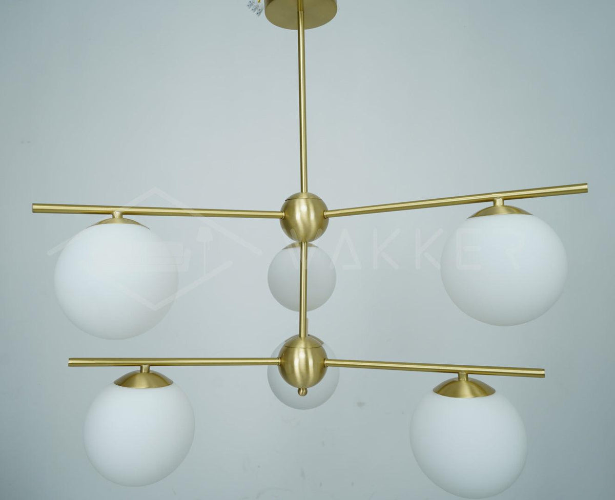Casoella Kronleuchter Kugel & Stiel modern Gold LED
