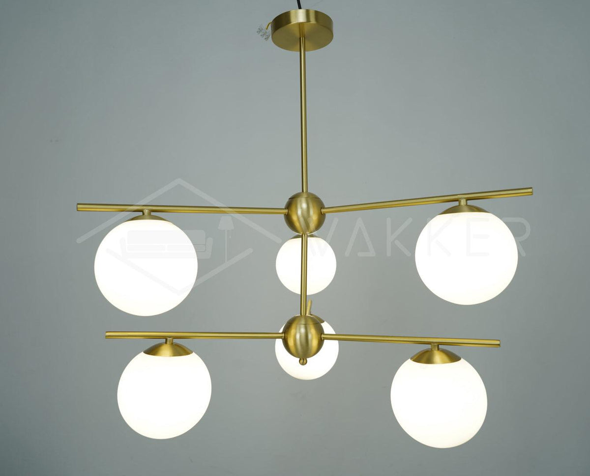 Casoella Kronleuchter Kugel & Stiel modern Gold LED