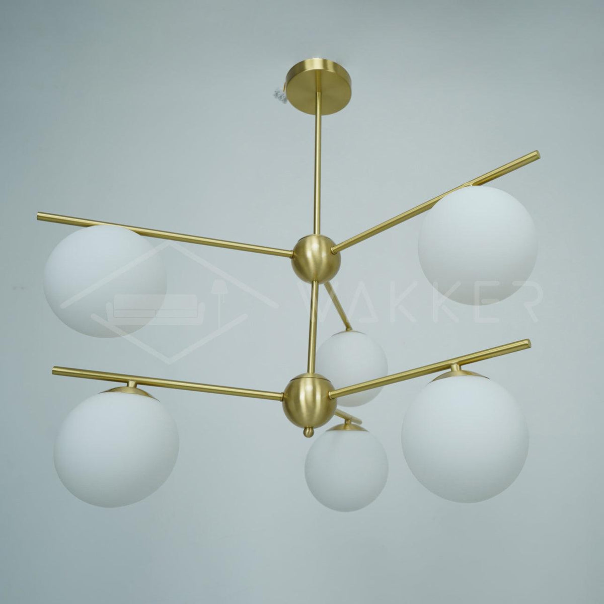 Casoella Kronleuchter Kugel & Stiel modern Gold LED