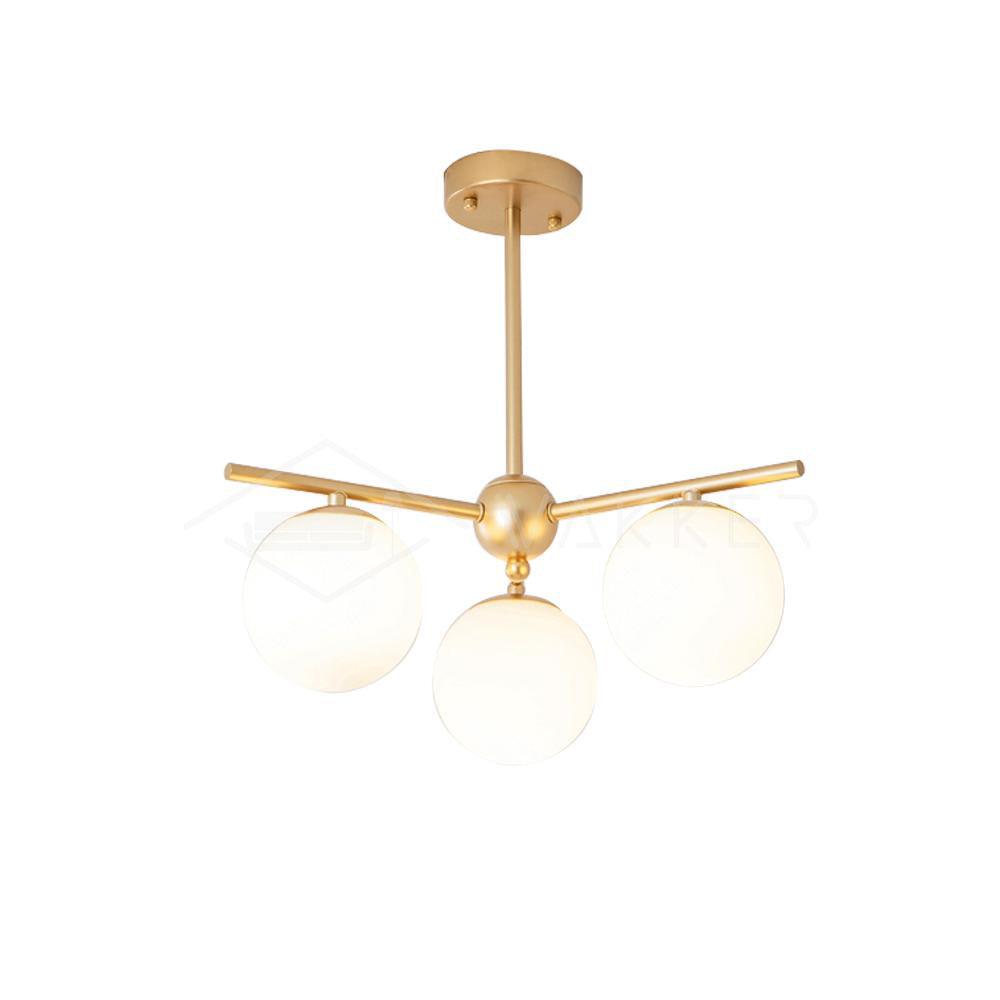 Casoella Kronleuchter Kugel & Stiel modern Gold LED