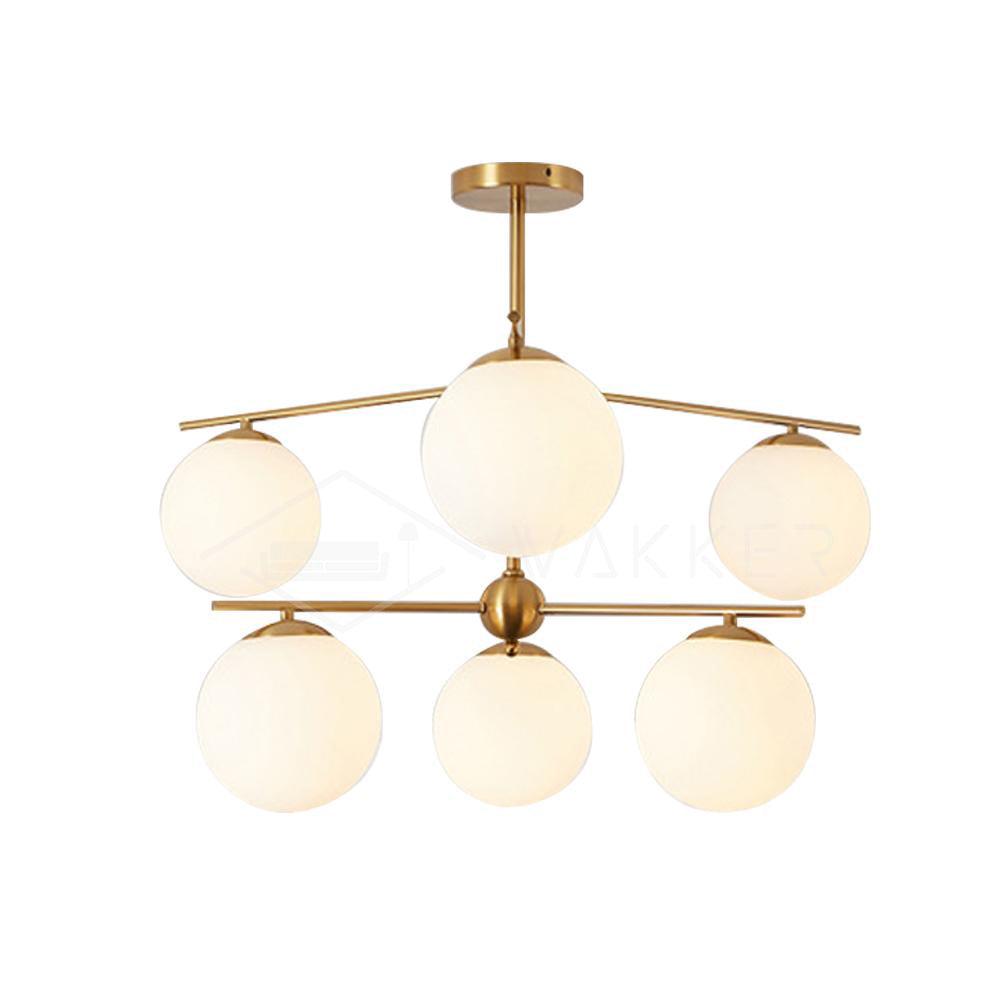 Casoella Kronleuchter Kugel & Stiel modern Gold LED