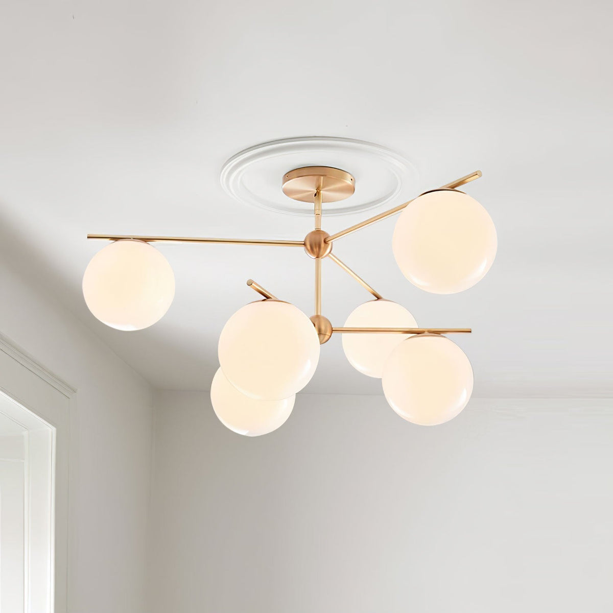Casoella Kronleuchter Kugel & Stiel modern Gold LED