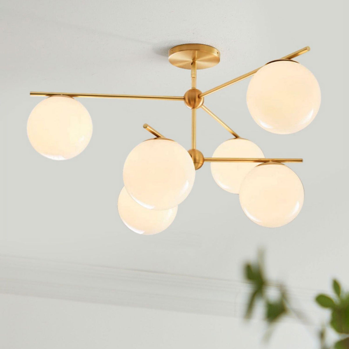 Casoella Kronleuchter Kugel & Stiel modern Gold LED