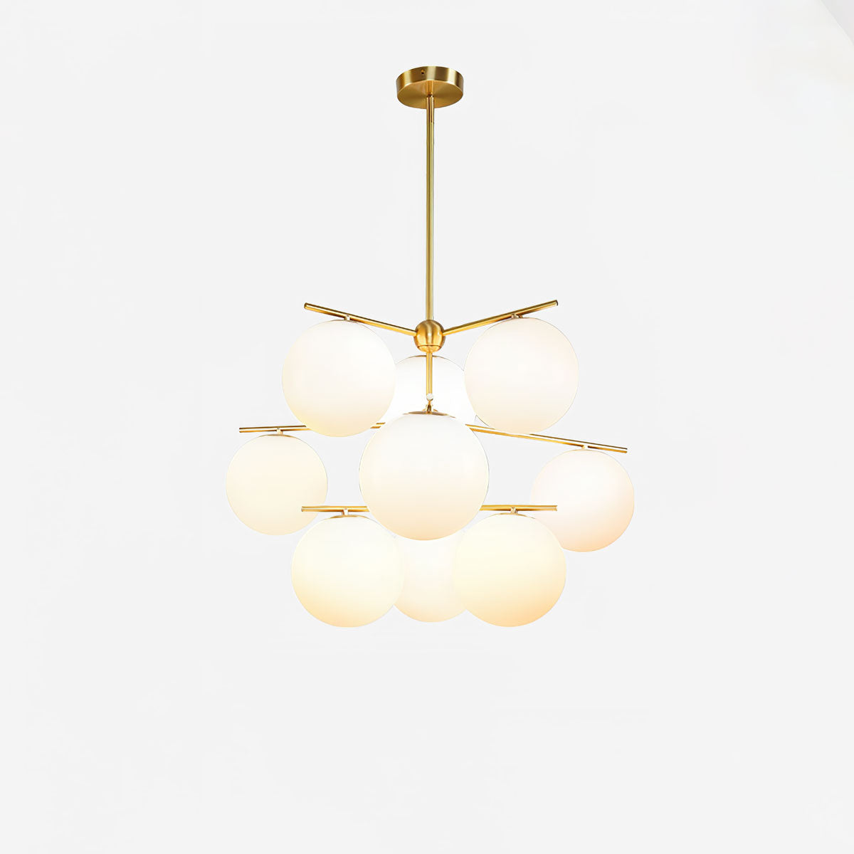 Casoella Kronleuchter Kugel & Stiel modern Gold LED